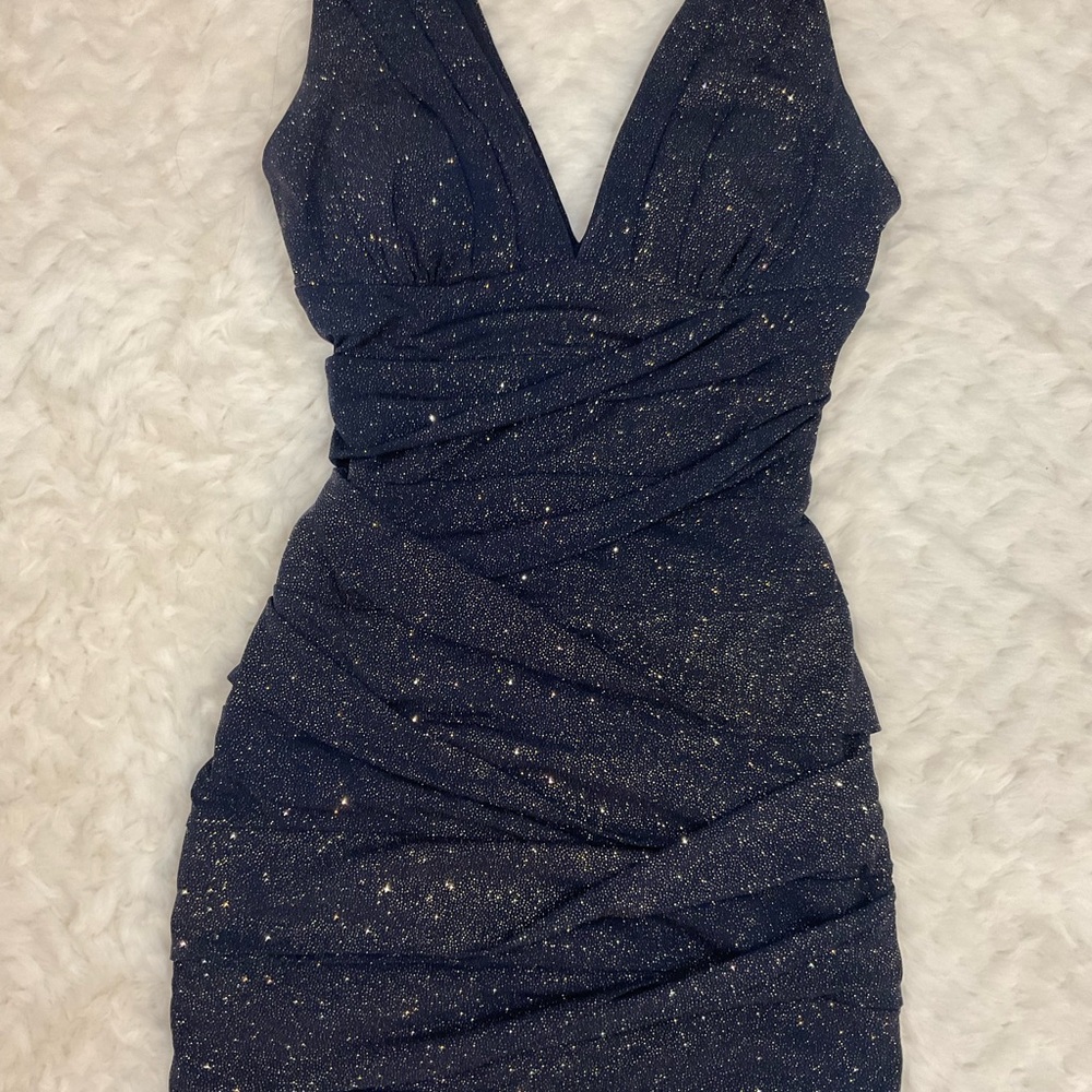 Elegant Navy Blue Glitter Dress “Emerald Sundae” Size Small